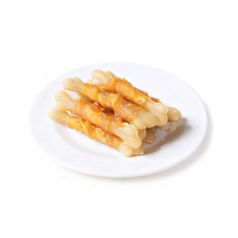 Chicken Flavored Bone Shaped Chicken Roll Pet Teeth Cleaning Food