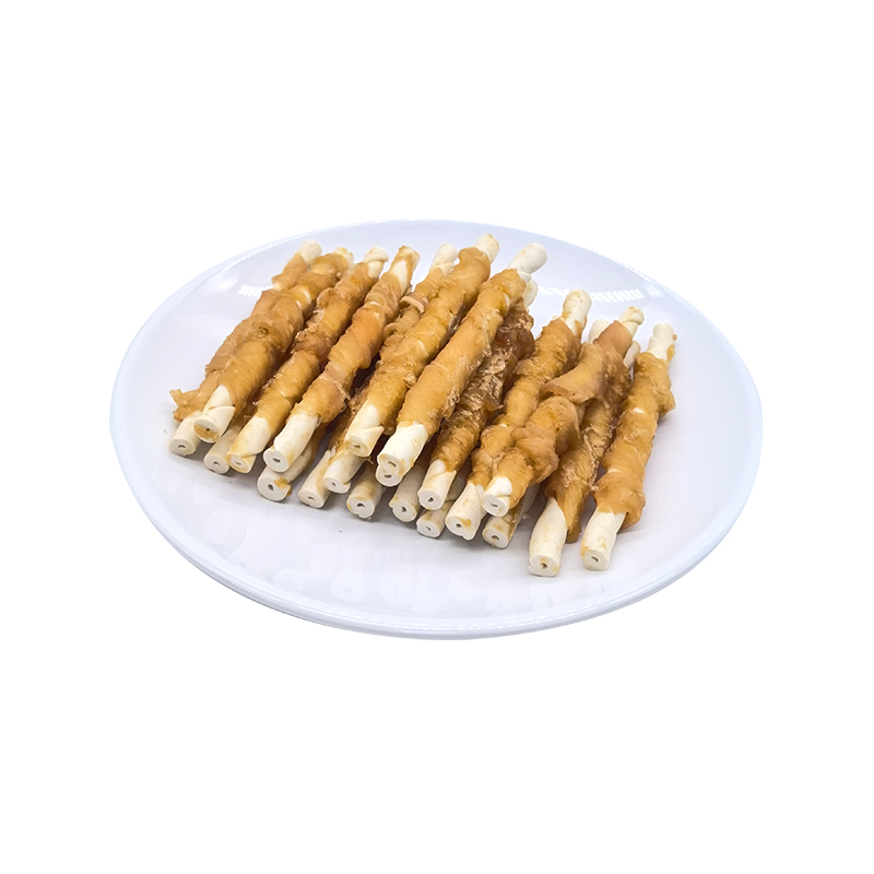 Milk Flavored 12cm Nutritious Wrapped Meat Pet Chicken Roll Stick
