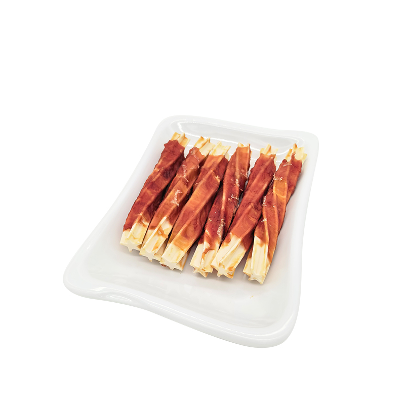Natural Organic 12cm Meat-Wrapped Dog treats, Healthy Duck Wrapped Sticks