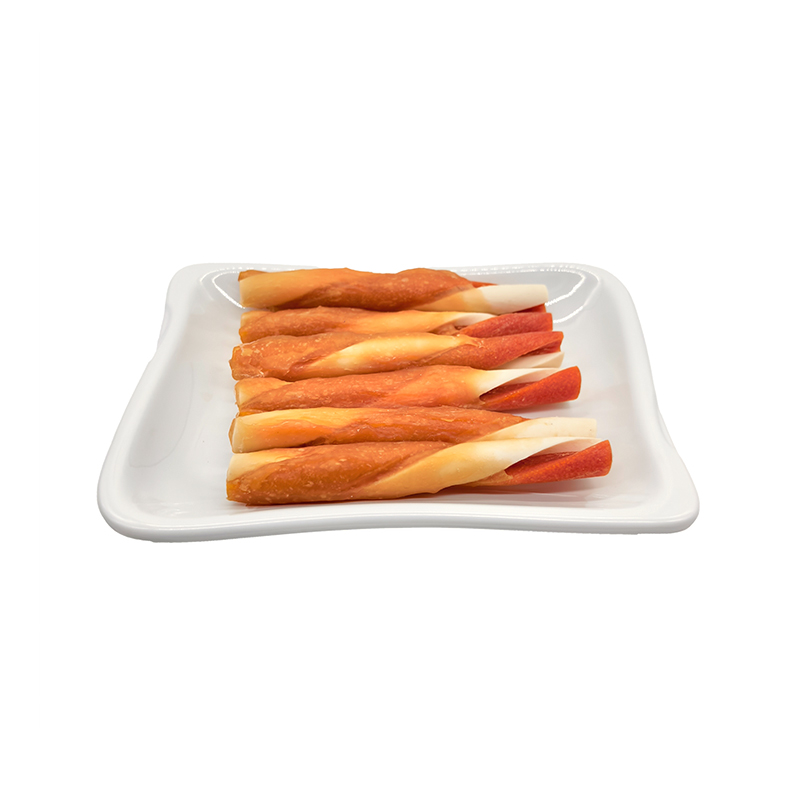 Butterfly-Shaped Dual-Color Rolled Stick with Chicken Paste